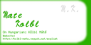 mate kolbl business card