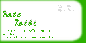 mate kolbl business card